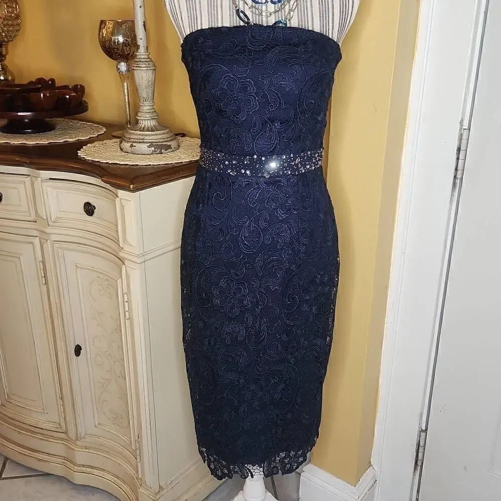 Little Mistress strapless evening dress women's size 6